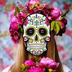 6PCS Day of the Dead DIY Skull Masks for Halloween