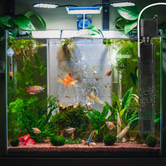 4 in 1 Submersible Aquarium Filter for 60 to 160Gallon Fish Tank Powerful Internal Fish Tank Filter with Biochemical Cotton Filter For Saltwater Fresh