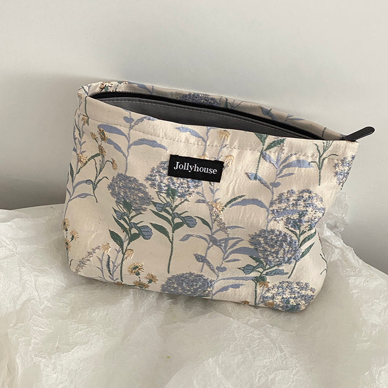 Cotton Floral Makeup Bag Organizer for Women and Babies