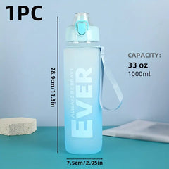 Portable Leak-Proof Gradient Letter Print Water Bottle