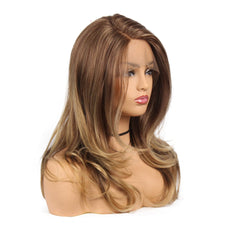 Fashionable Long Curly Blonde Mixed Wig for Women