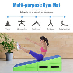 Folding Wedge Exercise Gymnastics Mat with Handles