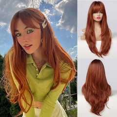 Brown Grey Long Wig