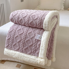 Double Thick Jacquard Berber Fleece Blanket