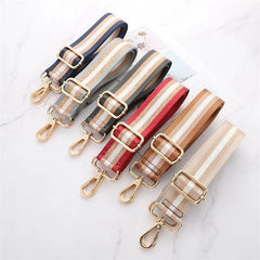 Casual Stripe Adjustable Bag Strap with Gold Thread