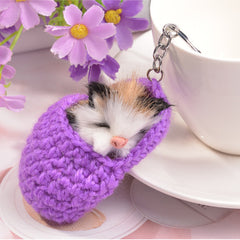 Autumn Winter Little Mouse Hairball Keyring Pendant
