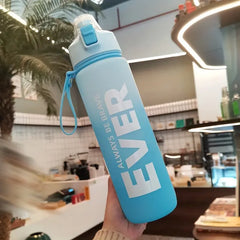 Portable Leak-Proof Gradient Letter Print Water Bottle