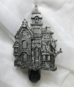 Haunted Mansion Nightlight, Hand Painted Resin Sculpture | Victorian Gothic Night Light | Ghost House Lighting for Gothic Fantasy Home Decor