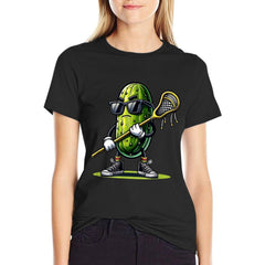 Pickle Playing Lacrosse Funny Sports Trendy For Boys T-Shirt