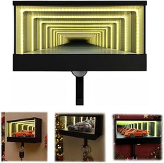 Garage Key Rack 3D Wall Mirror LED Light Display Box