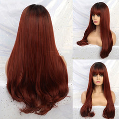 Brown Grey Long Wig