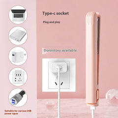 Dual-Use Portable USB Hair Curler & Straightener