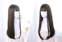 Lolita Wig 65cm Black Long Straight Hairstyle