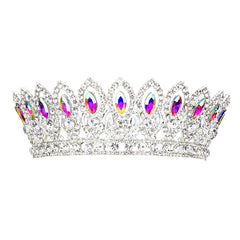 Marquise Stone Accented Pageant Crown Tiara
