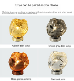 Creative Lava Stone Glass Table Lamp for Bedroom Decor