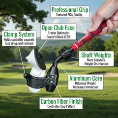 DriVR Ace - VR Golf Club Handle Accessory - Compatible with Quest 3/3s and Pro