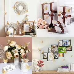 Golden Butterfly Decorations for Cakes and Crafts (72pcs)