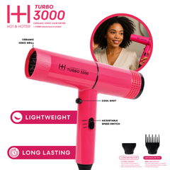 Hot & Hotter Ceramic Turbo 3000 Hair Dryer, Pink