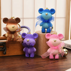 Cute Bear Resin Bow Bell Rabbit Keychain Pendant