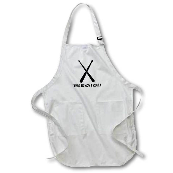 Apron - This Is How I Roll Drum Stick 3dRose - Rosette - Music