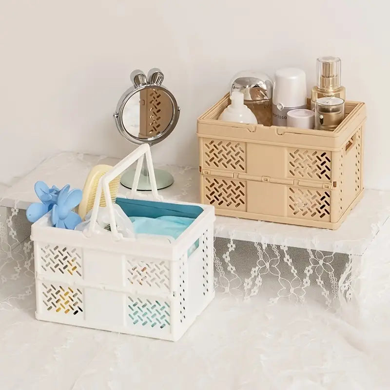Korean Large Capacity Folding Desktop Storage Basket