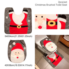 Waterproof Shower Curtain and Snowman Toilet Set