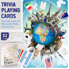 Adventure Around the World Light Up Globe for Kids Ages 5+ STEM Geography Learning with LED Night Light and Trivia Cards