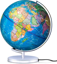 Adventure Around the World Light Up Globe for Kids Ages 5+ STEM Geography Learning with LED Night Light and Trivia Cards