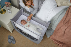 Shnuggle Air Lite Bedside Bassinet | Infant Crib | Height Adjustable Baby Bed with Mattress