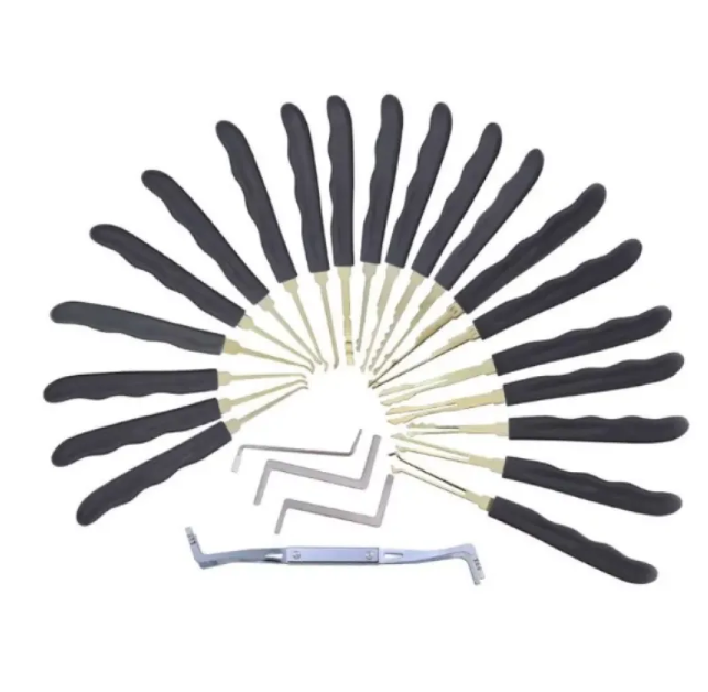 7-Piece Transparent Lock & 24-Piece Single Hook Lock Picking Practice Tool Set