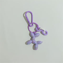 Cute Cartoon Balloon Dog Keychain - Colorful Resin Pendant