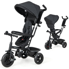 4-in-1 Baby Trike Kids Tricycle with Removable Canopy and Adjustable Push Handle