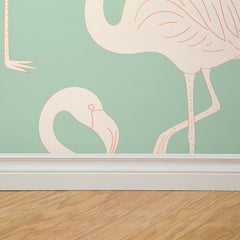 Kiss the Girls Flamingos Wallpaper