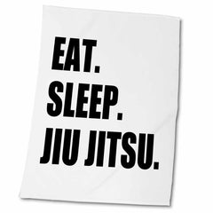 3dRose Eat Sleep Jiu Jitsu - Japanese martial art - Ju Jutsu Jujutsu jujitsu - Towels (twl-180413)