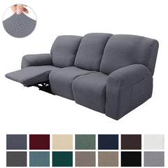8-Piece Set of Elastic Velvet Couch Covers for 3 Cushions