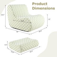 Bean Bag Chair with Ottoman and High Elasticity Sponge