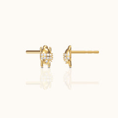 Beetle Ladybug Protection Rebirth Symbol CZ Stud Earrings