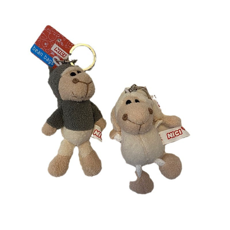 Cute Plush White Sheep Keychain Couple Pendant