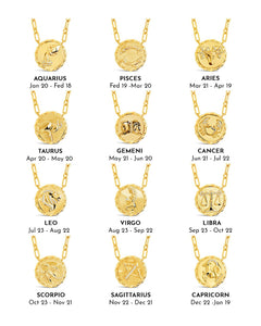 Bold CZ Zodiac Link Pendant Necklace