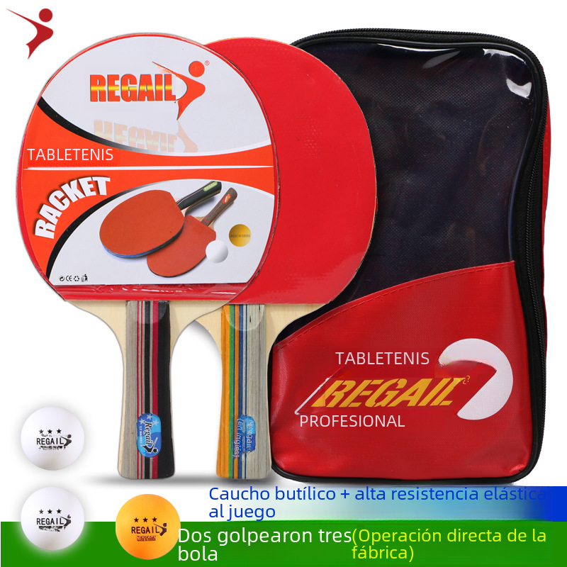 REGAIL 8010 Table Tennis Racket Set with 3 Balls
