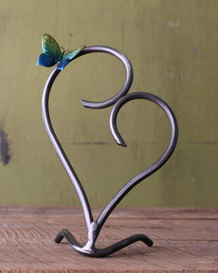Heart & Butterfly Sculpture