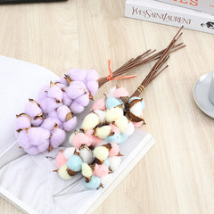 Wholesale Colorful Cotton Dried Flowers Christmas Bouquet Decor