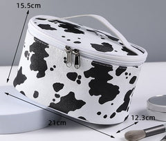 Cow Pattern Waterproof Cosmetic Bag for Travel Storage