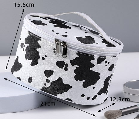 Cow Pattern Waterproof Cosmetic Bag for Travel Storage