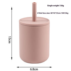 Silicone No-Spill Baby Cup with Straw