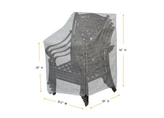Premium Heavy-Duty Small Chair Cover - 3-Layer Water & UV-Resistant, Platinum Series, 25.5"W x 28"D x 29''/42"H for Outdoor Patio Furniture