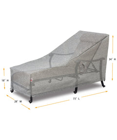 Premium Heavy-Duty Chaise Lounge Cover - 3-Layer Water & UV-Resistant, Platinum Series, 73"W x 28"D x 18''/22.5"/37''H for Outdoor Patio Furniture