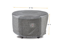 Premium Heavy-Duty Round Fire Table Cover - 3-Layer Water & UV-Resistant, Platinum Series, 53"Dia x 25"H for Outdoor Patio Furniture