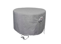Premium Heavy-Duty Round Fire Table Cover - 3-Layer Water & UV-Resistant, Platinum Series, 53"Dia x 25"H for Outdoor Patio Furniture