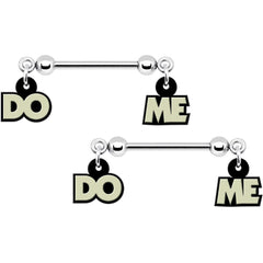 14G 5/8 Glow in the Dark Do Me Nipple Ring Set